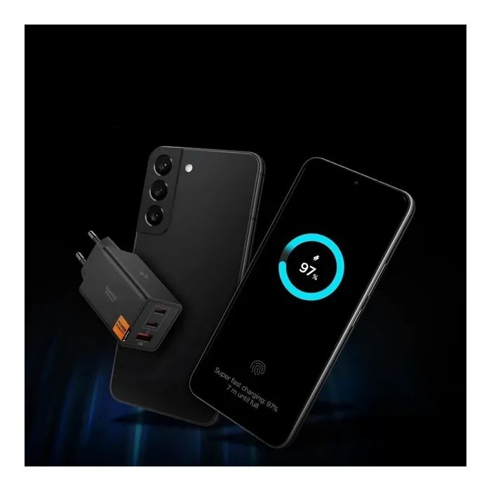 Зарядное устройство Spigen 2xUSB-C PD + 1xUSB 67W black (ACH09458) изображение 4