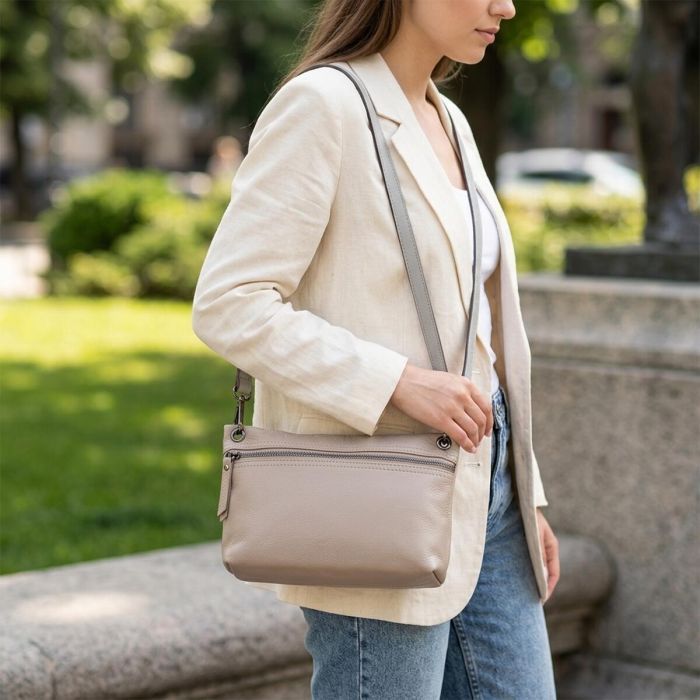 Сумка Vintage З натуральної шкіри Сіра (23005) зображення 3