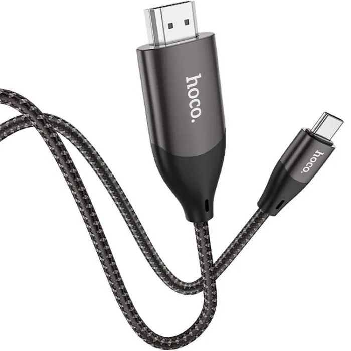 Кабель мультимедійний USB-C to HDMI M 2.0m 4K30Hz gray HOCO (6931474755025) зображення 2
