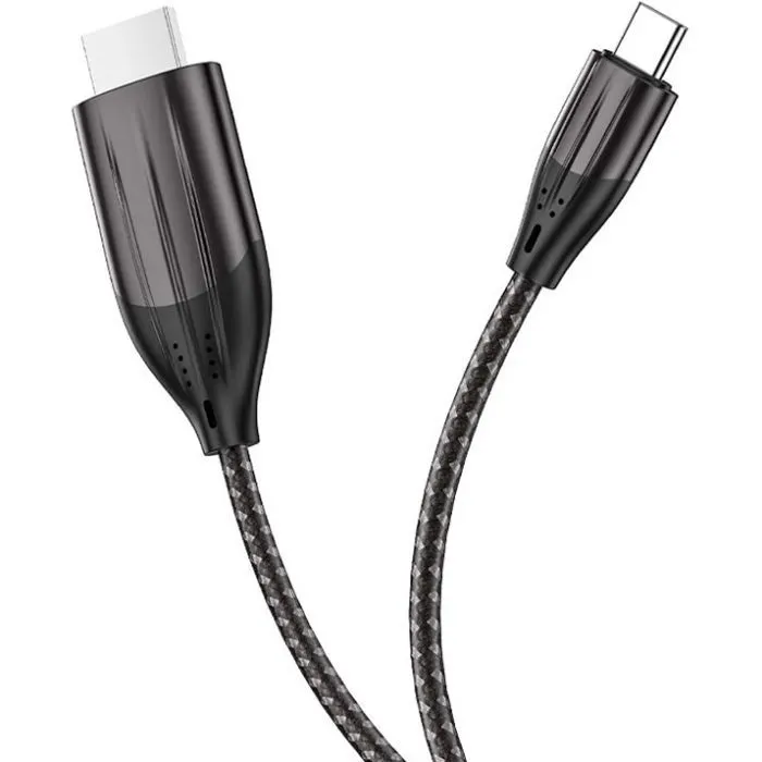 Кабель мультимедійний USB-C to HDMI M 2.0m 4K30Hz gray HOCO (6931474755025) зображення 3