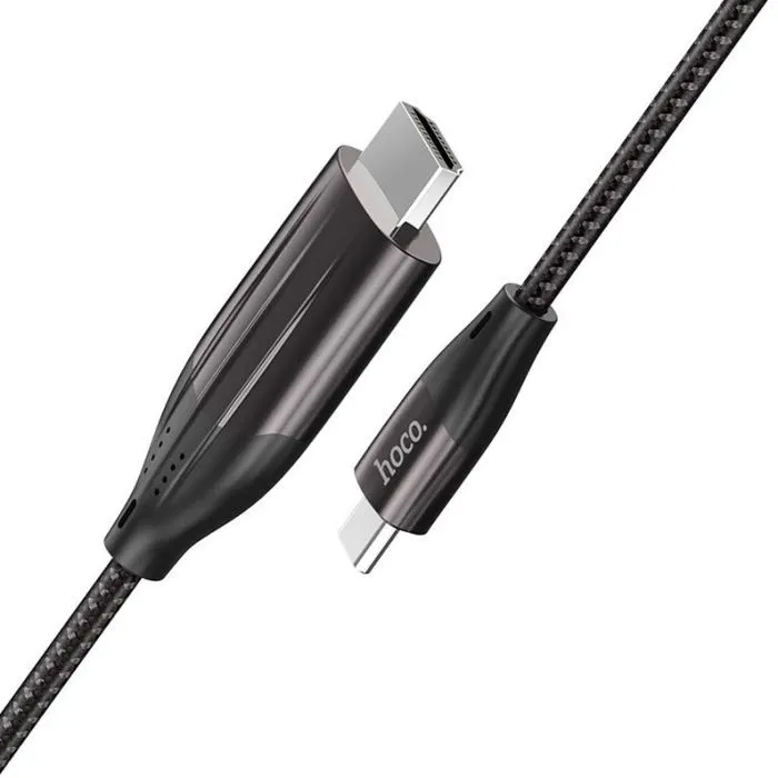 Кабель мультимедійний USB-C to HDMI M 2.0m 4K30Hz gray HOCO (6931474755025) зображення 4