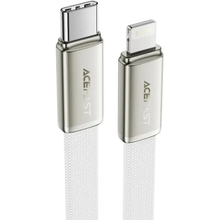 Дата кабель USB 2.0 AM to Lightning 1.2m 30W nylon white Acefast (6974316286240) изображение 2