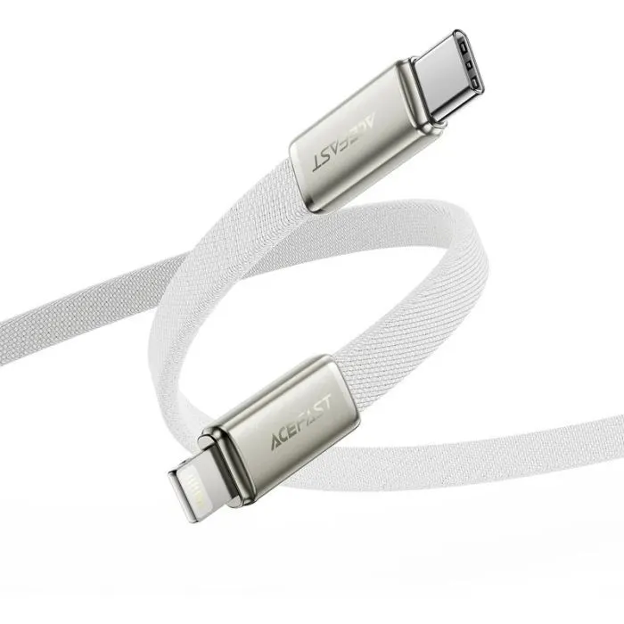 Дата кабель USB 2.0 AM to Lightning 1.2m 30W nylon white Acefast (6974316286240) изображение 4