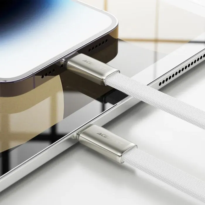 Дата кабель USB 2.0 AM to Lightning 1.2m 30W nylon white Acefast (6974316286240) изображение 7