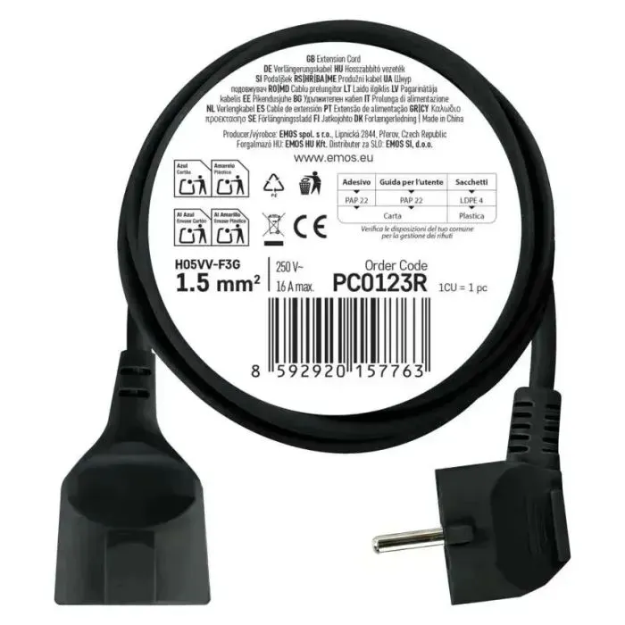 Сетевой удлинитель EMOS PC0123R изображение 4