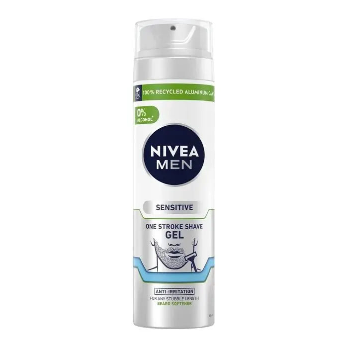 Гель для бритья Nivea MEN Sensitive One Stroke Shave Gel 200 мл (5900017068596)