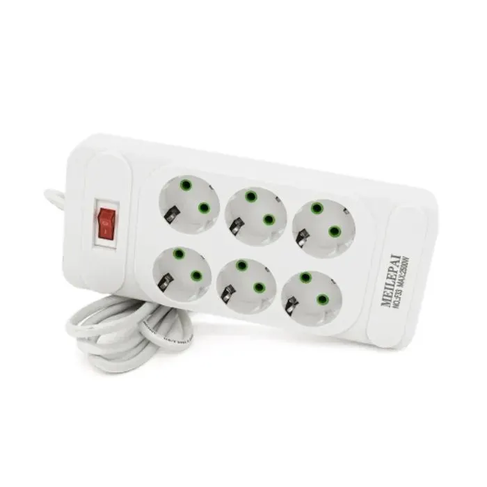 Сетевой фильтр питания Meilepai F33, 6 роз EU White (F33-White)
