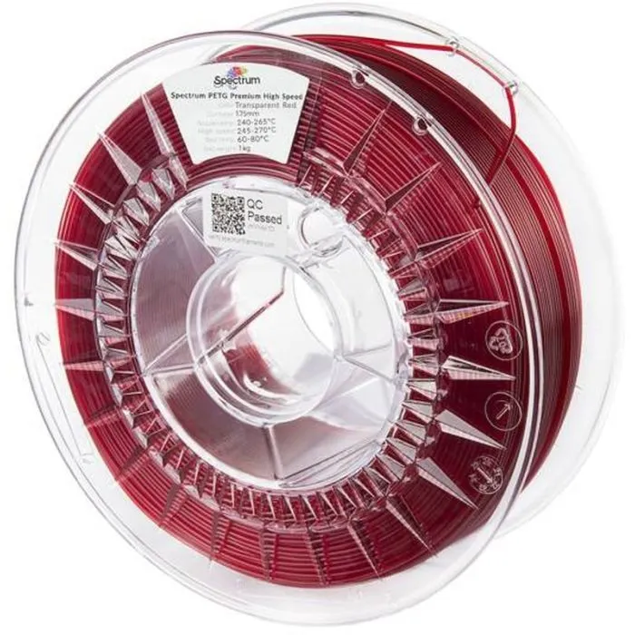 Пластик для 3D-принтера Spectrum PETG Premium HS Transparent 1.75mm 1kg Red (81551)