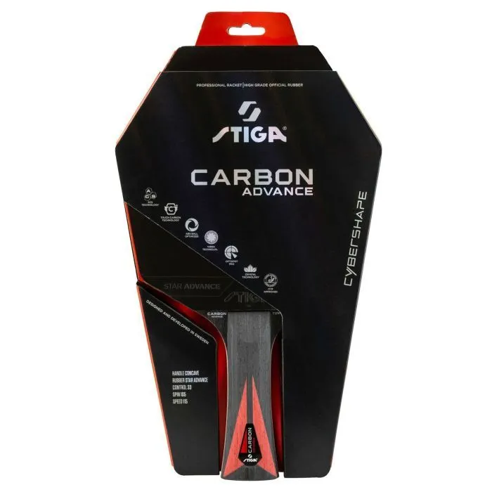 Ракетка для настільного тенісу Stiga Carbon Advance Cybershape FL (1215-1101-35) (932356) зображення 7
