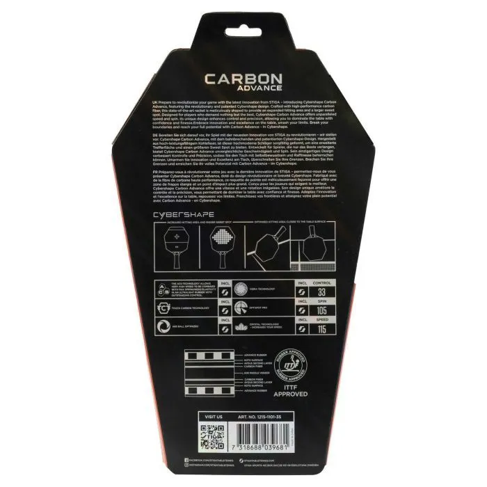 Ракетка для настільного тенісу Stiga Carbon Advance Cybershape FL (1215-1101-35) (932356) зображення 8