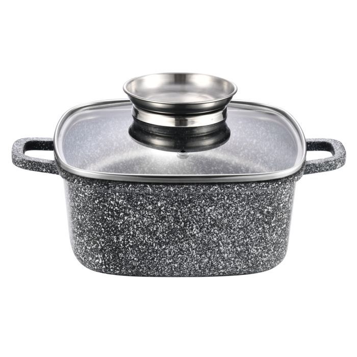 Кастрюля Gusto квадратна покриття Ceramic Snow 3,5 л (GT-2704-22)