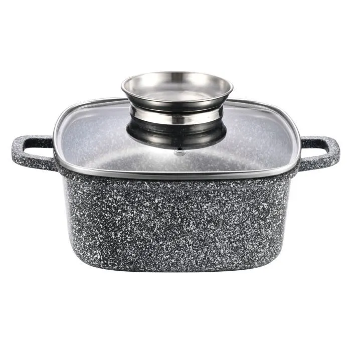 Кастрюля Gusto квадратна покриття Ceramic Snow 4,4 л (GT-2704-24)