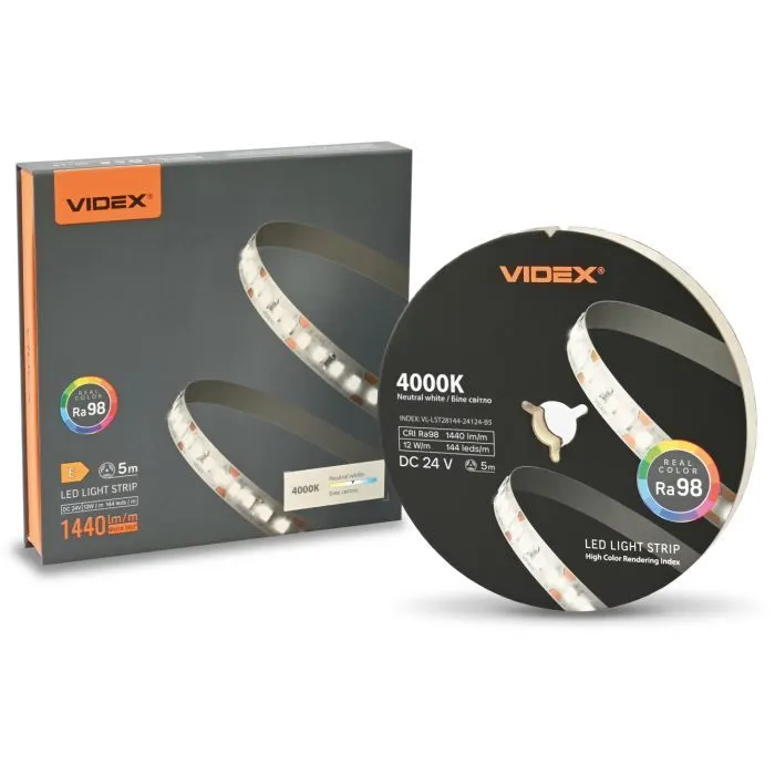 Світлодіодна стрічка Videx DC24V 60W 5M 4000K Ra98 IP20 5м (VL-LST28144-24124-B5) зображення 9
