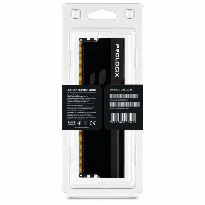 Модуль памяти для компьютера DDR5 16GB 6000 MHz Onyx Black RGB Prologix (PRO16GB6000YBR5) изображение 5