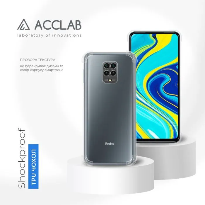 Чохол до мобільного телефона ACCLAB ShockProof Xiaomi Redmi Note 9S Transparent (1283126554216) зображення 4