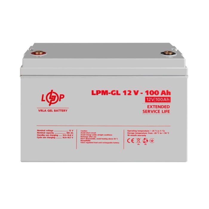 Батарея к ИБП LogicPower LPM-GL 12В 100Ач (3871) изображение 2