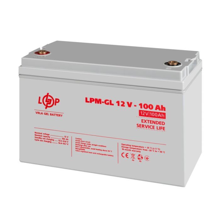 Батарея к ИБП LogicPower LPM-GL 12В 100Ач (3871) изображение 4