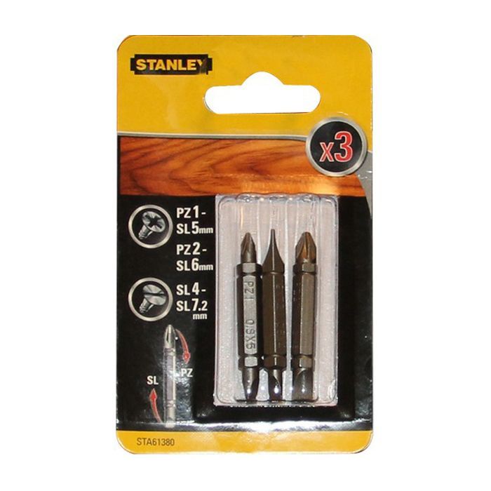 Набор бит Stanley двустор. Pz1-SL5,Pz2-SL6,SL4-SL7.2, 48мм, 3шт (STA61380) изображение 2
