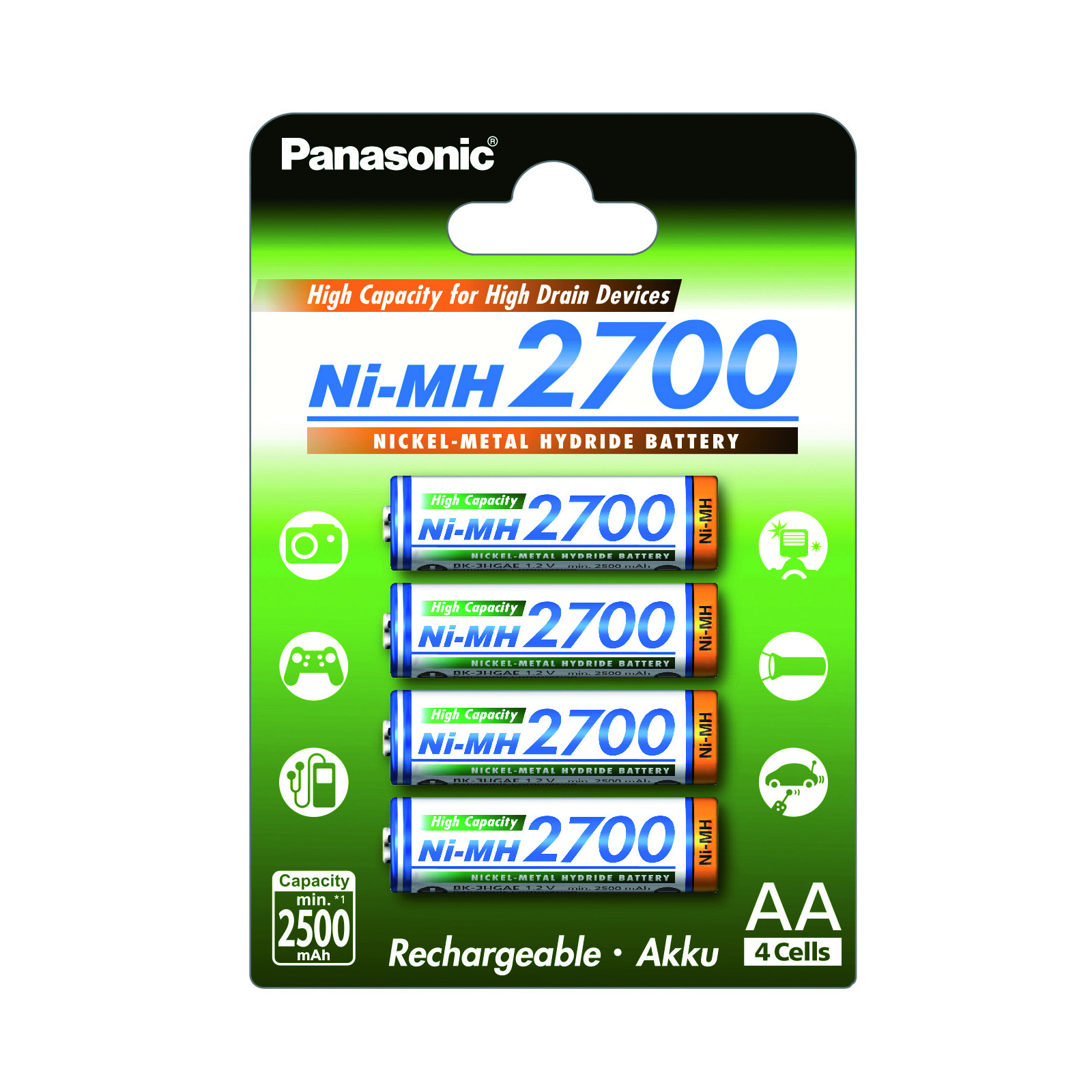 Акумулятор Panasonic High Capacity AA 2700 mAh * 4 (BK-3HGAE/4BE)
