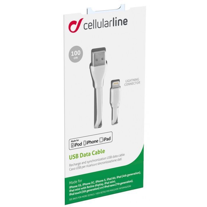 Дата кабель USB 2.0 AM to Micro 5P 1.0m green Cellularline (USBDATACMICROUSBG) изображение 2