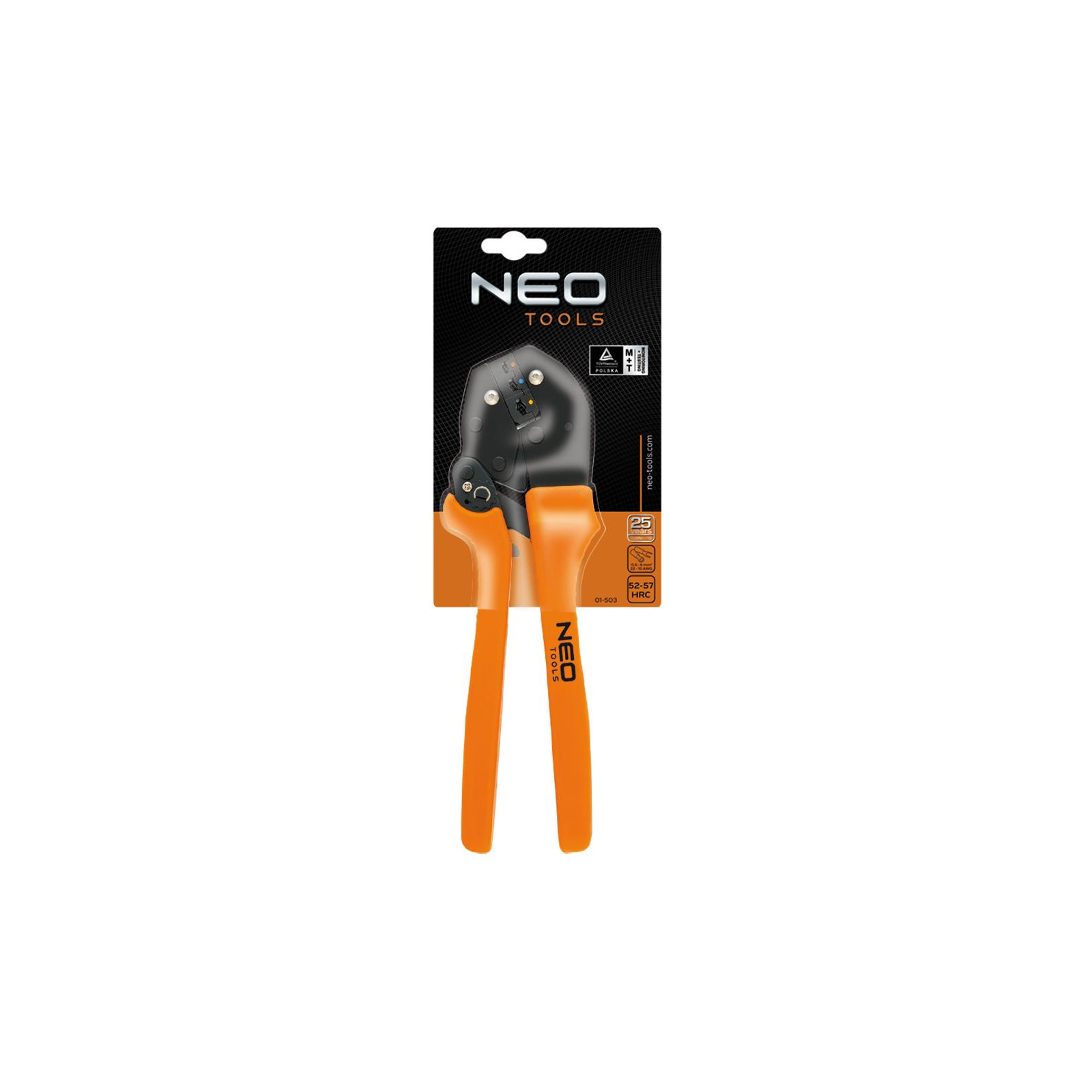 Кліщі Neo Tools для обтиску неізольованих наконечників 22-10 AWG (01-503) зображення 2