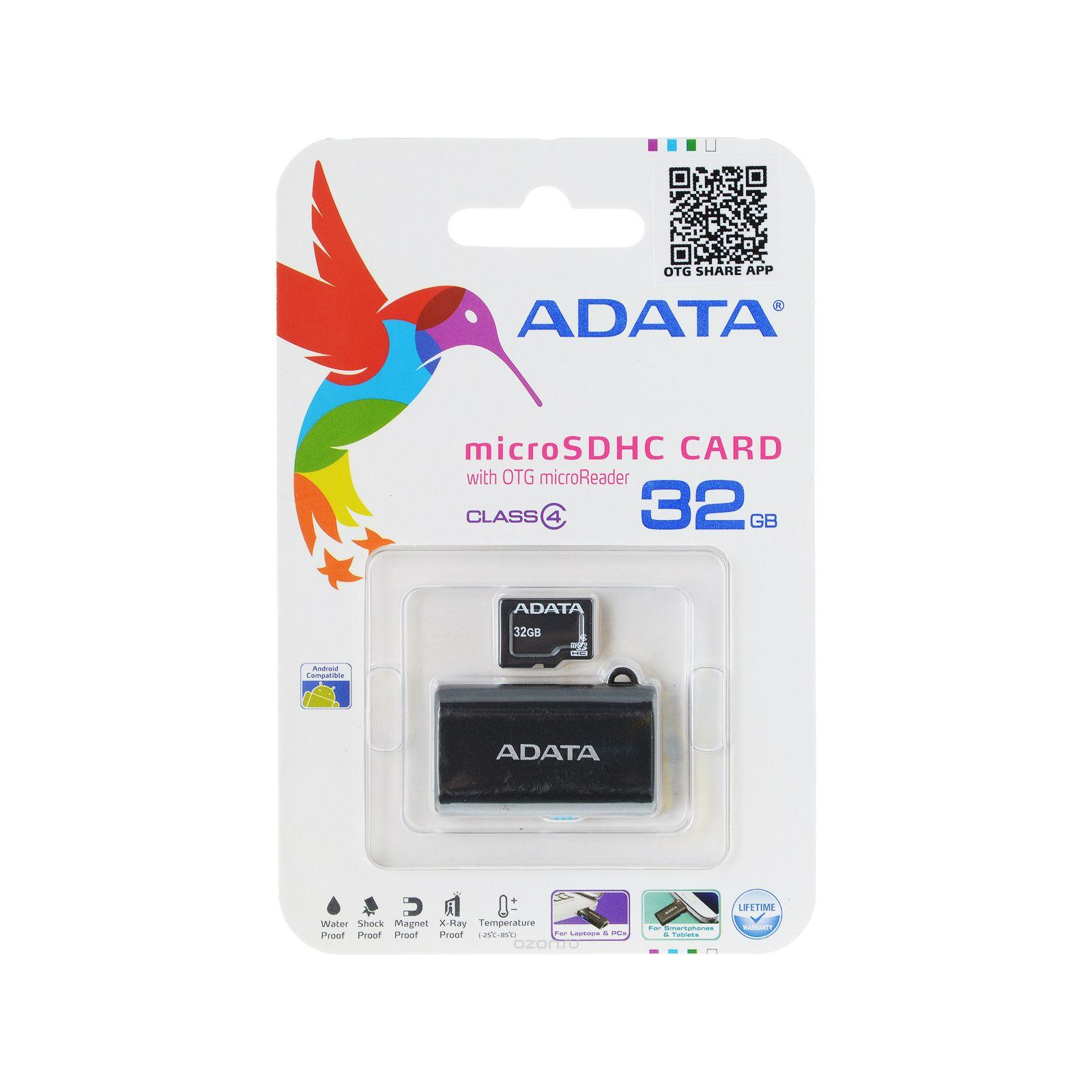 Карта пам'яті ADATA 32GB microSDHC Class 4 (AUSDH32GCL4-ROTGMBK) зображення 7