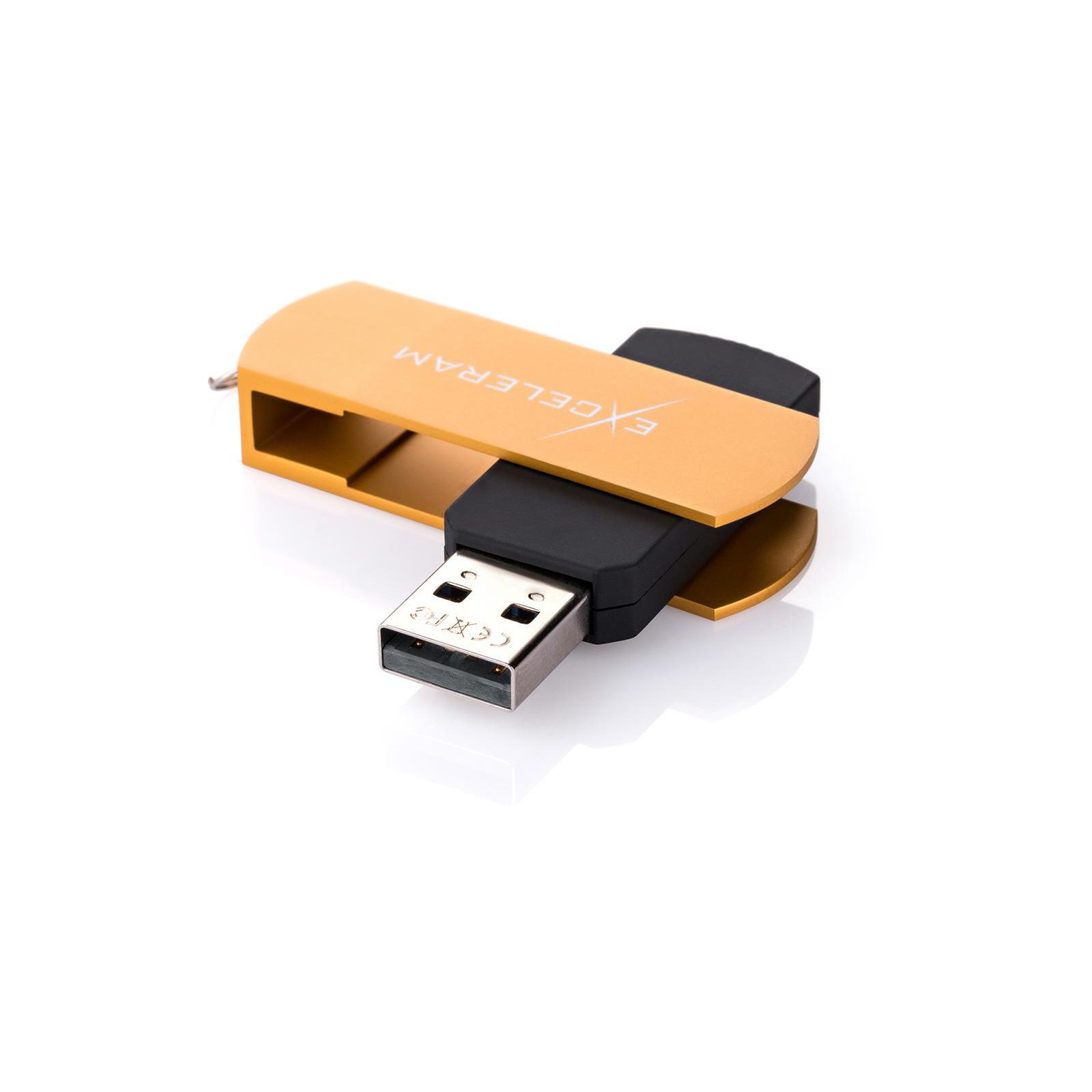 USB флеш накопитель eXceleram 16GB P2 Series Gold/Black USB 2.0 (EXP2U2GOB16) изображение 2