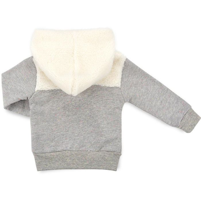 Кофта дитяча Haknur на блискавки з хутряним капюшоном (6943-80G-gray) зображення 2