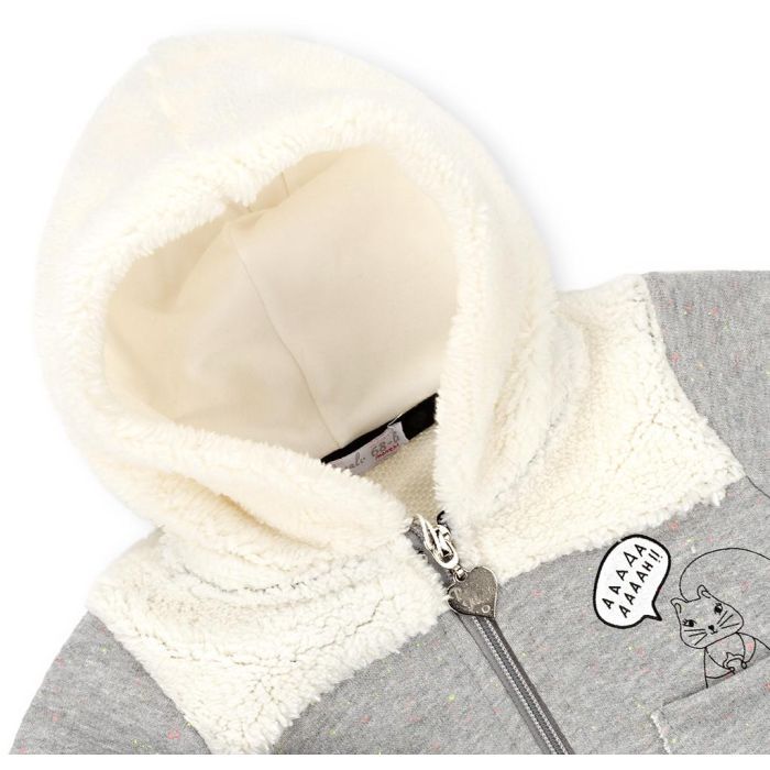 Кофта дитяча Haknur на блискавки з хутряним капюшоном (6943-80G-gray) зображення 3