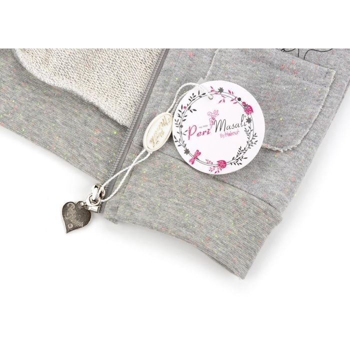 Кофта дитяча Haknur на блискавки з хутряним капюшоном (6943-80G-gray) зображення 6