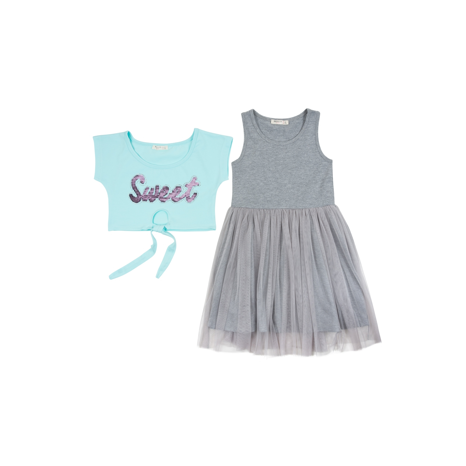 Платье Breeze с топом "SWEET" (12727-116G-gray) изображение 4