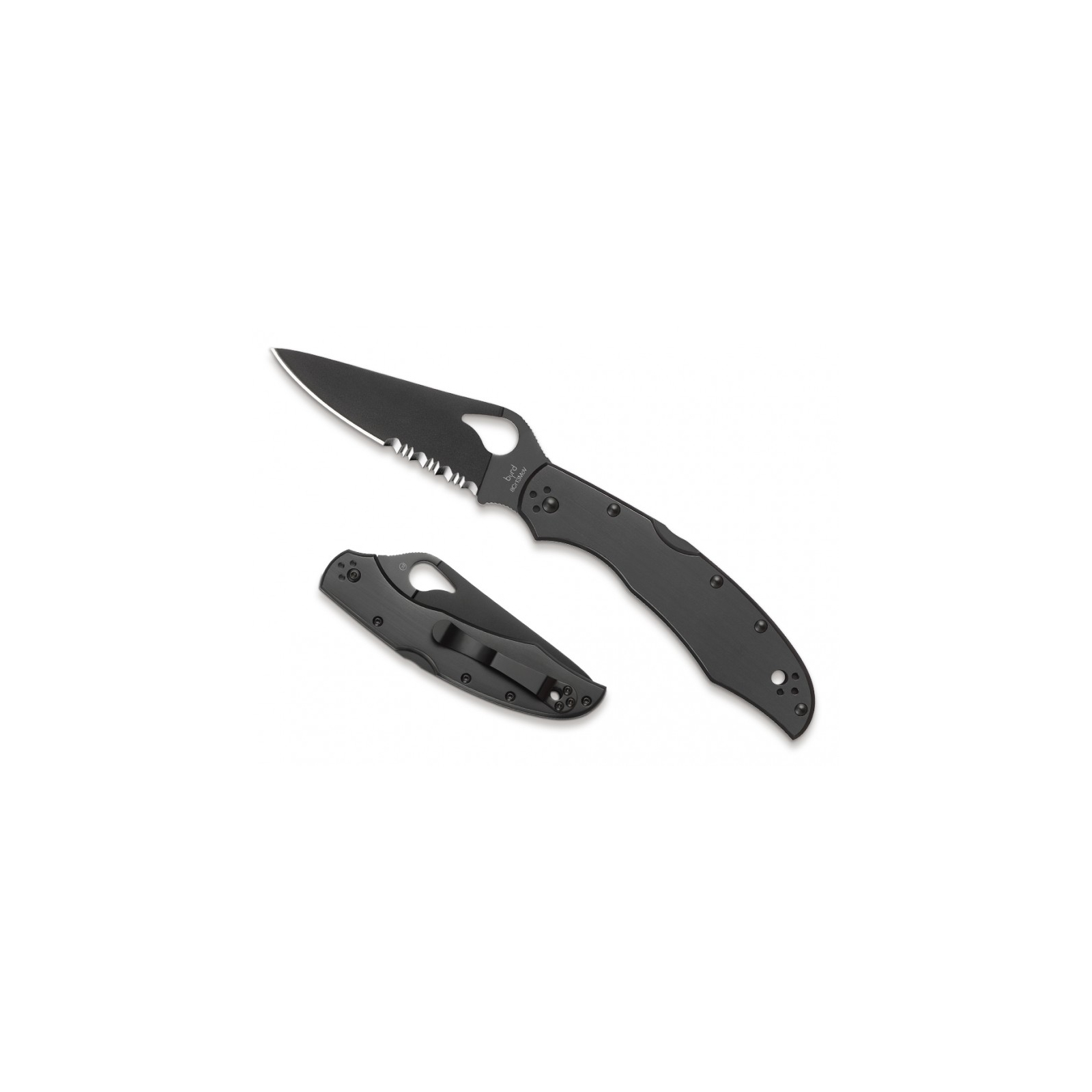 Нож Spyderco Byrd Cara Cara 2 Black, полусеррейтор (BY03BKPS2) изображение 2