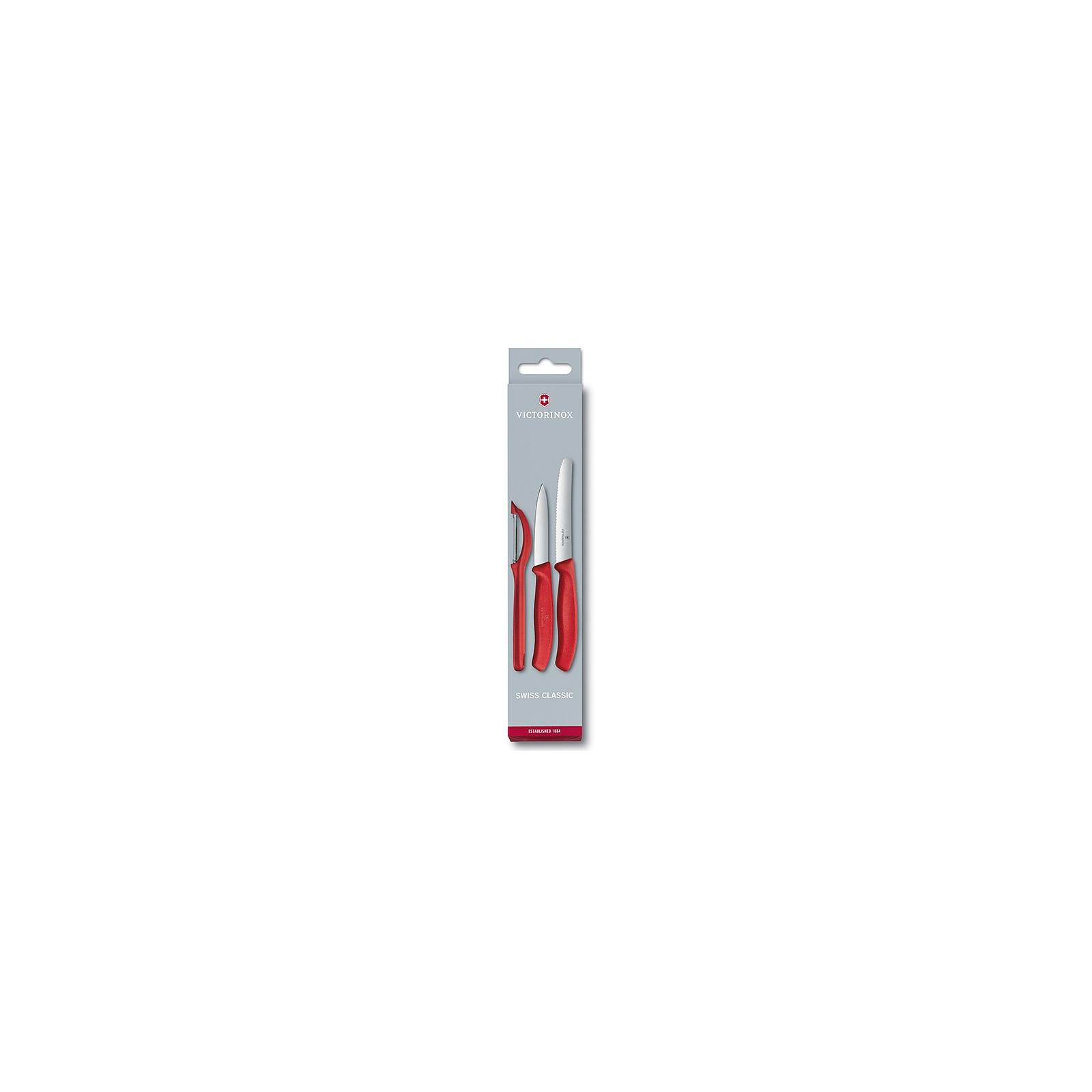 Набор ножей Victorinox SwissClassic из 3 предметов Красный с овощечисткой (6.7111.31) изображение 5