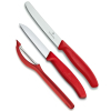 Набор ножей Victorinox SwissClassic из 3 предметов Красный с овощечисткой (6.7111.31)