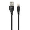 Дата кабель USB 2.0 AM to Lightning 1.0m cylindric nylon back Vinga (VCPDCLCANB1BK) зображення 2
