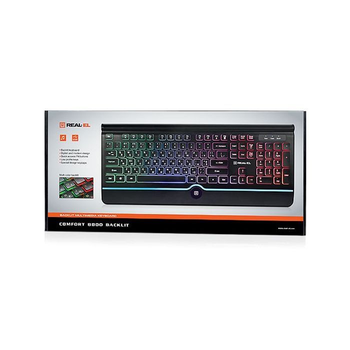 Клавиатура REAL-EL 8000 Comfort Backlit Black изображение 2