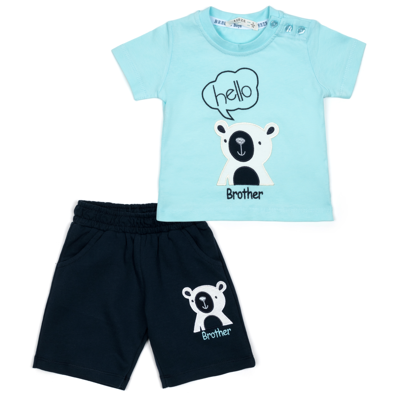 Набір дитячого одягу Breeze HELLO BROTHER (14307-74B-blue)