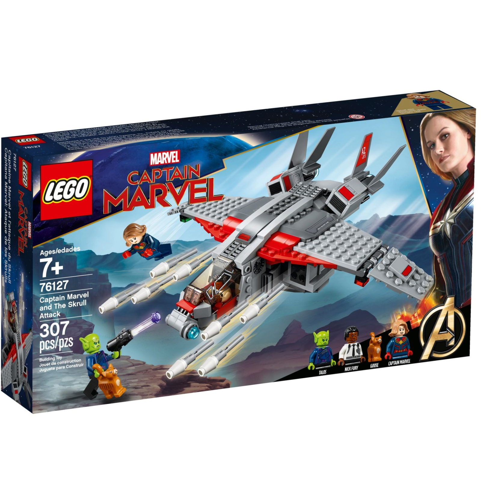 Конструктор LEGO Super Heroes Marvel Comics Капитан Марвел и атака скруллов 3 (76127)