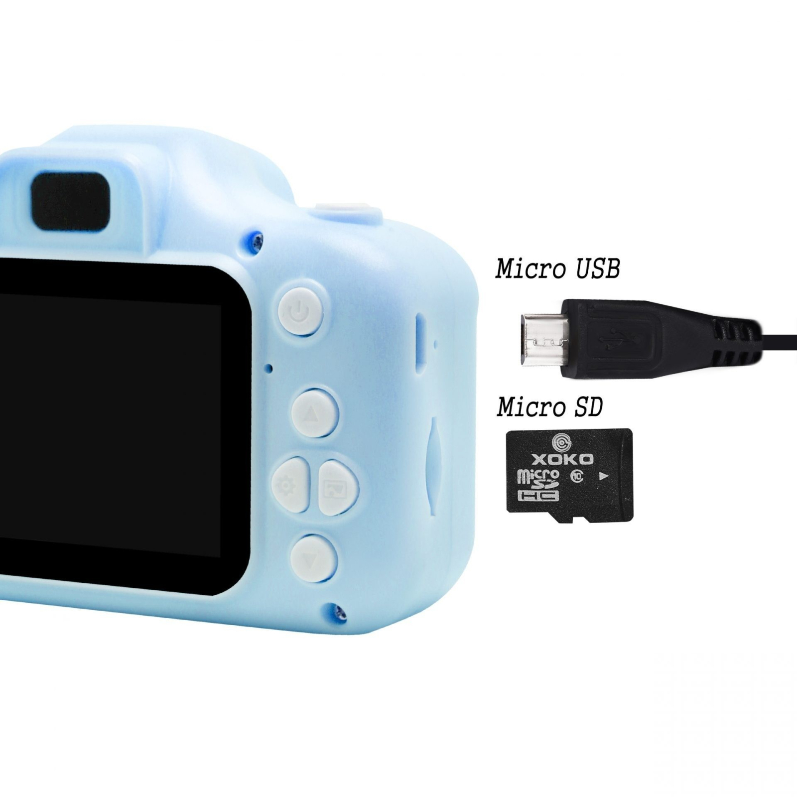 Интерактивная игрушка XoKo Цифровой детский фотоаппарат голубой (KVR-001-BL) изображение 3