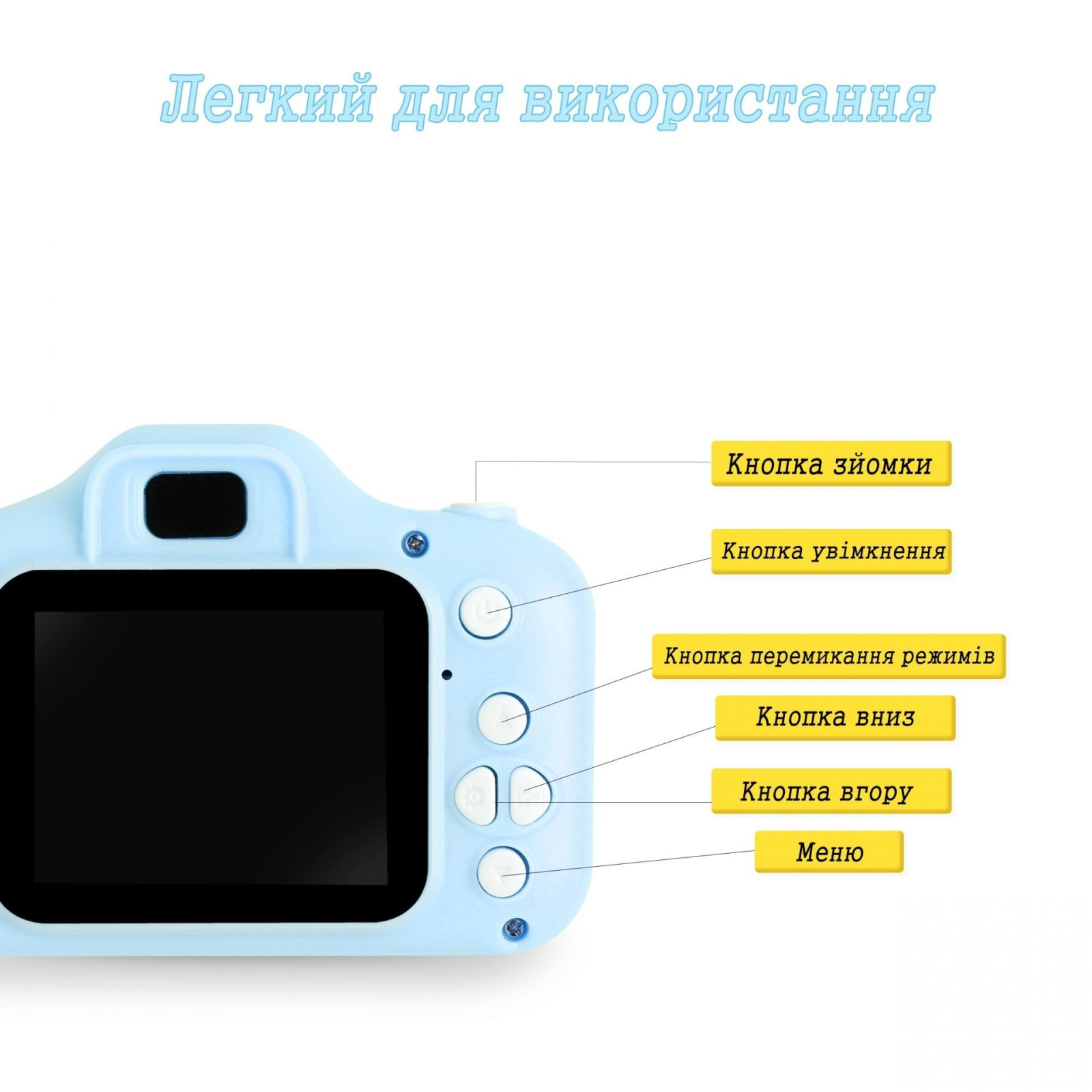 Інтерактивна іграшка XoKo Цифровий дитячий фотоапарат блакитний (KVR-001-BL) зображення 4