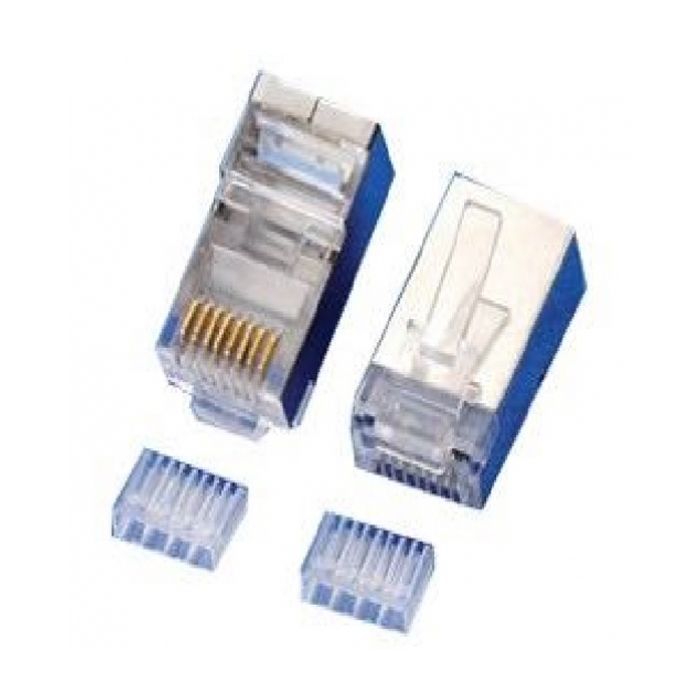 Конектор RJ45 cat.6 FTP, екранований, з вставкою, 50 шт Merlion (RJ45ML-2-50-CAT6-FTP / 10566)