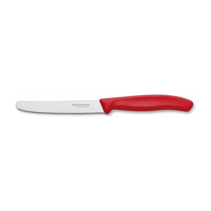 Кухонный нож Victorinox SwissClassic для овощей 11 см, волнистое лезвие, Red (6.7831)