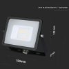Прожектор V-TAC LED 20W, SKU-441, Samsung CHIP, 230V, 6400К (3800157630979) зображення 5