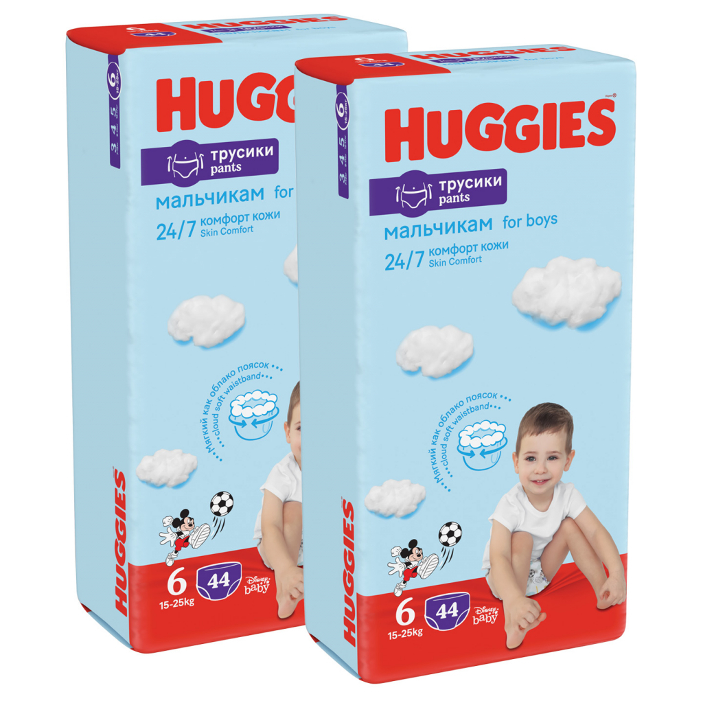 Підгузки Huggies Pants 6 Mega для хлопчиків (15-25 кг) 44 (5029053547657) зображення 2