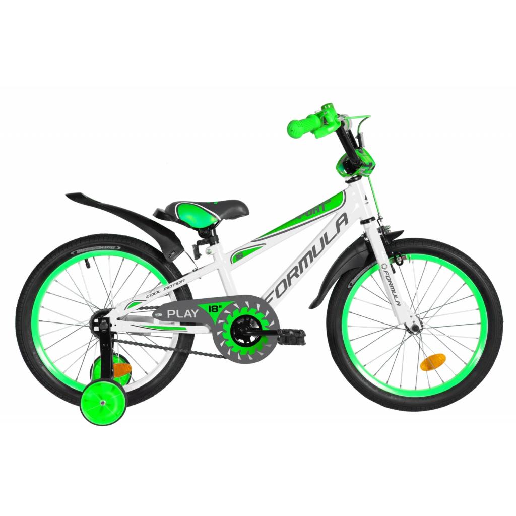 Детский велосипед Formula 18" SPORT рама-9,5" 2020 White/Green (OPS-FRK-18-057)