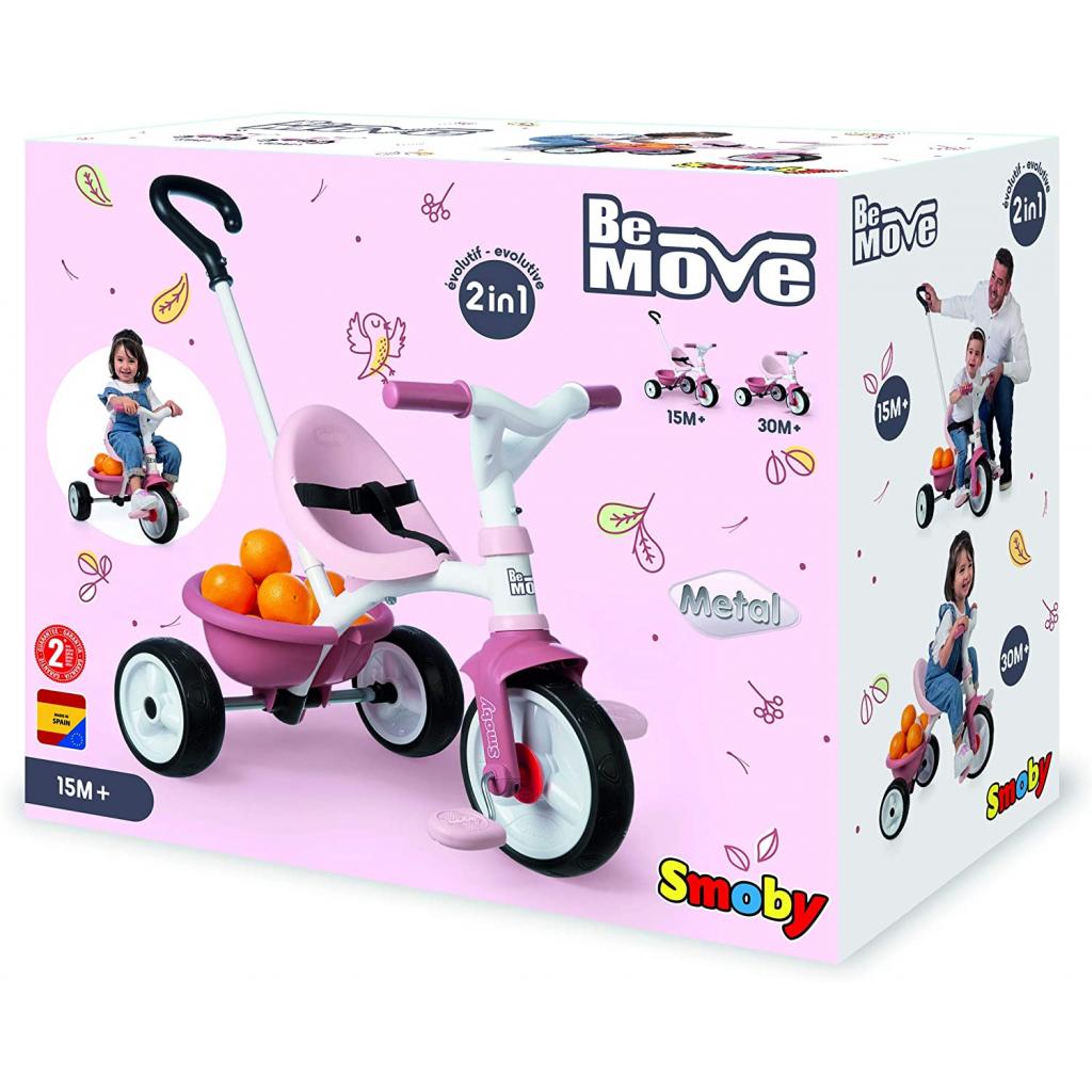 Дитячий велосипед Smoby Be Move 2 в 1 з багажником Рожевий (740332) зображення 3
