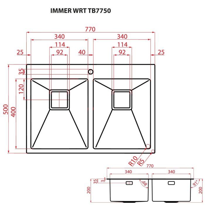 Мийка кухонна Weilor IMMER WRT TB7750 зображення 8