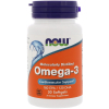 Жирные кислоты Now Foods Рыбий Жир, Омега-3, Omega-3, 1000 мг, 30 гелевых капсул (NOW-01649)