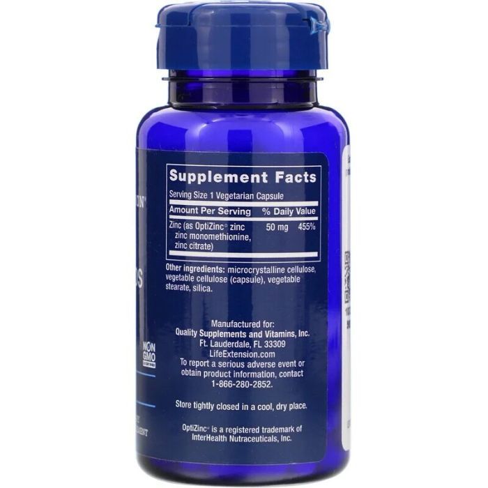 Минералы Life Extension Цинк высокой эффективности, Zinc Caps, High Potency,  50 мг (LEX-18139) изображение 2