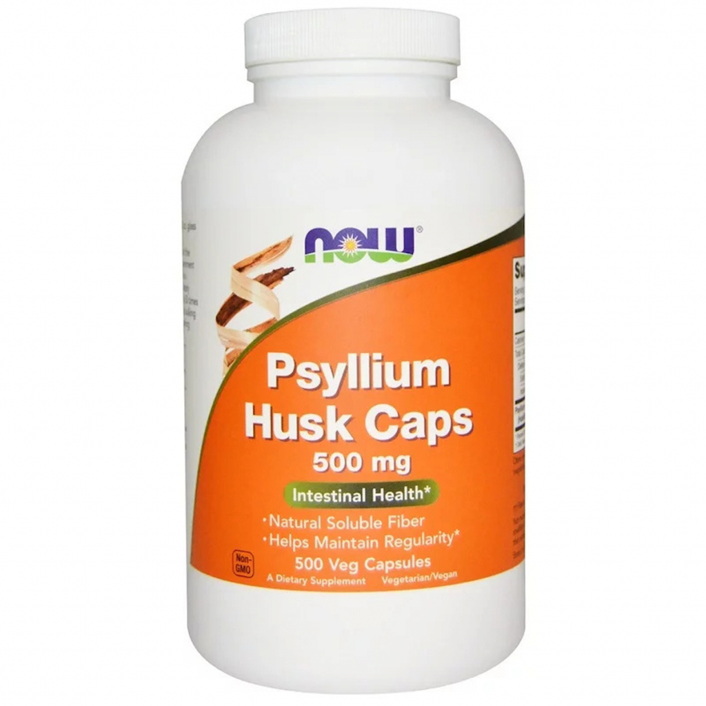 Травы Now Foods Подорожник (Псилиум), Psyllium Husks, 500 мг, 500 капсул (NOW-05972)